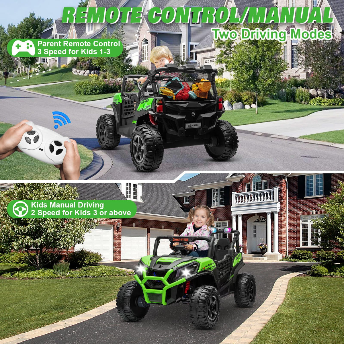 Green 2-Seater Ride On Car Truck B765436