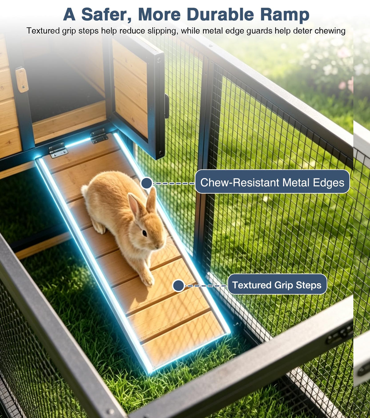 Extra Large Wooden Rabbit Hutch on Wheels H6522