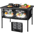Folding Camping Table with Storage and Cooler Bag O283