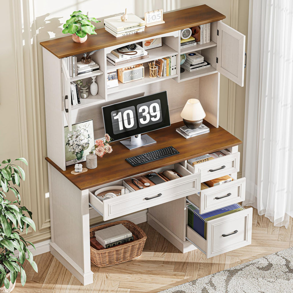 67" Executive Desk with Hutch and Charging Station K825593