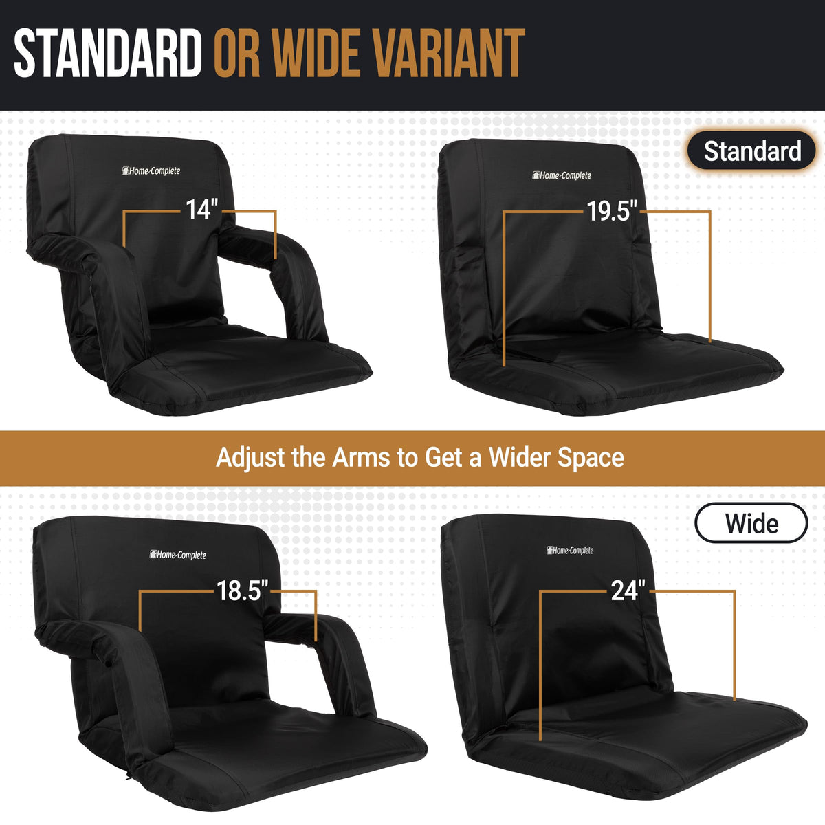 Folding Stadium Chair with Padded Back Support and Armrests Q8172
