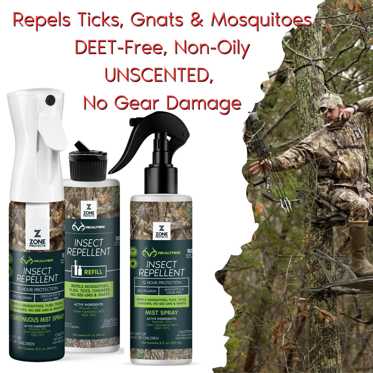 Picaridin Insect Repellent, DEET-Free, Two 4oz Bottles + 8oz Refill I988
