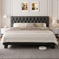 King Size Upholstered Platform Bed with Headboard K37617