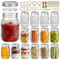 16oz Embossed Mason Jars 15-Pack with Airtight Lids X526