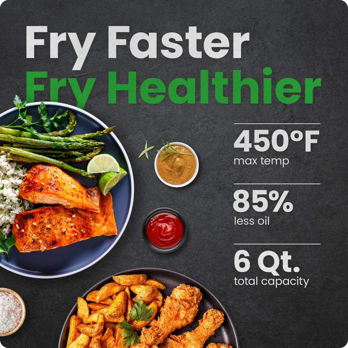 6 QT Compact Nonstick Air Fryer H2204