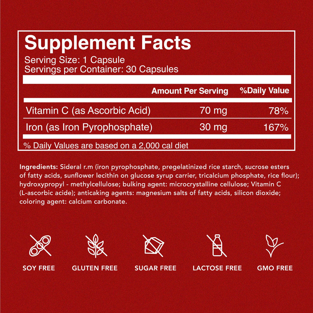 Iron Supplement with Vitamin C, 30ct O150837