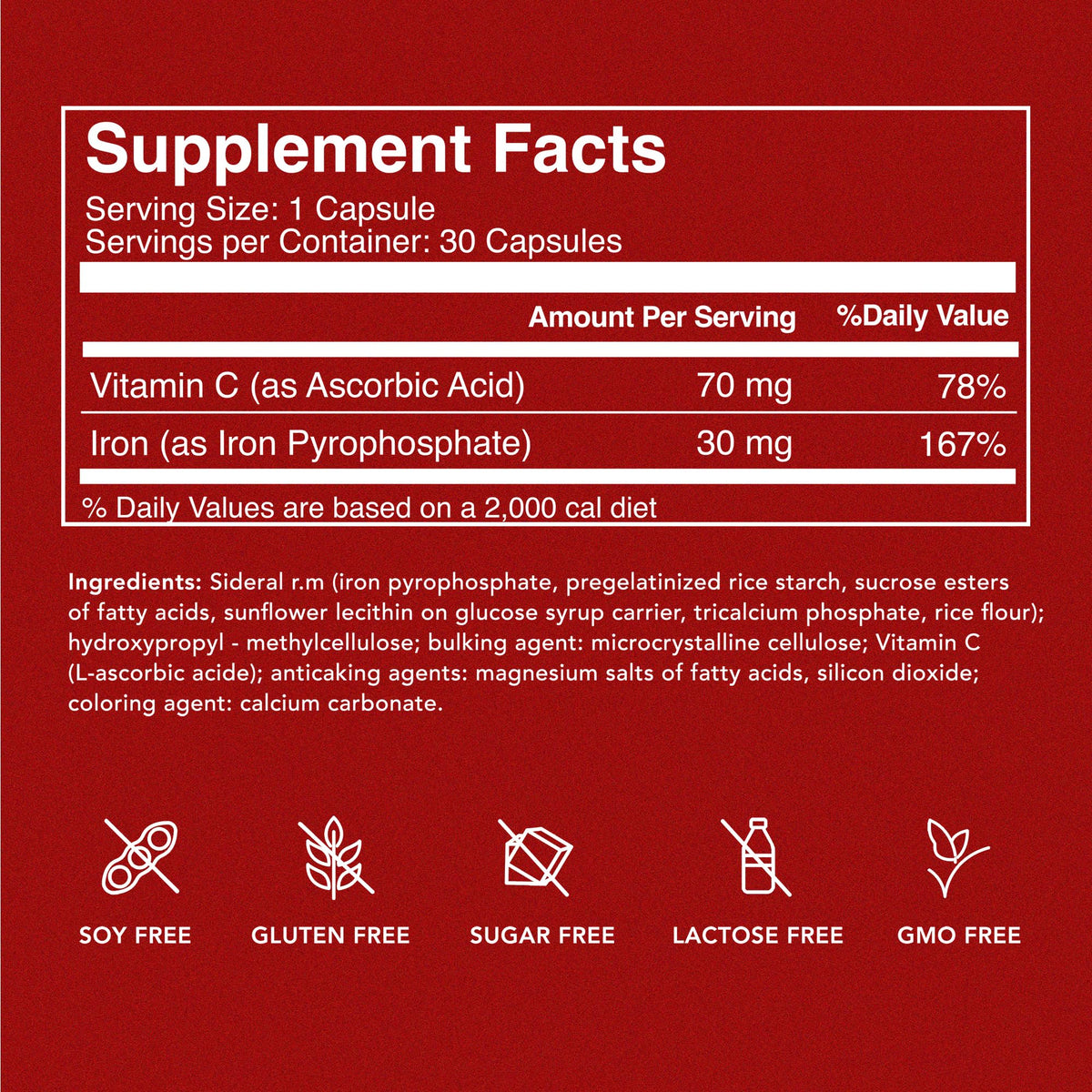 Iron Supplement with Vitamin C, 30ct O150837